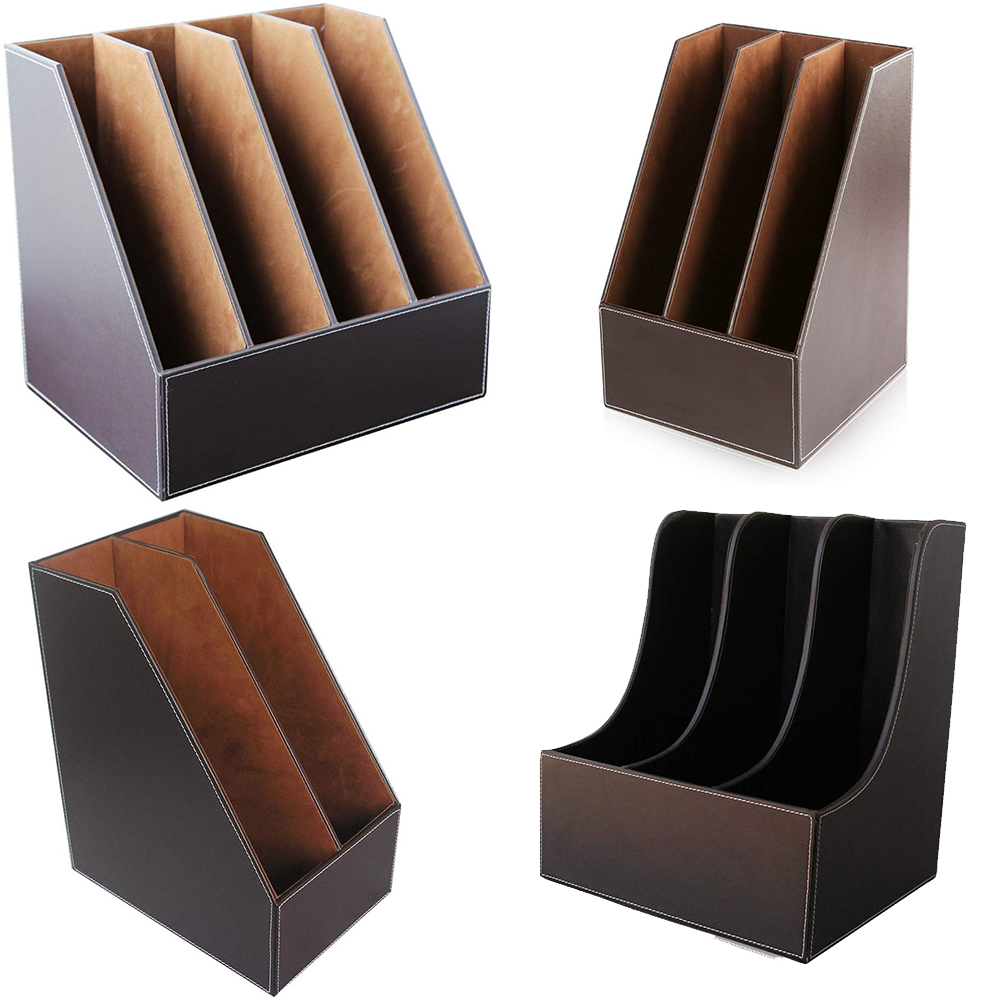 Magazine Holder Rack - XRHYY 2/3/4 Slots Simple Houseware Leather