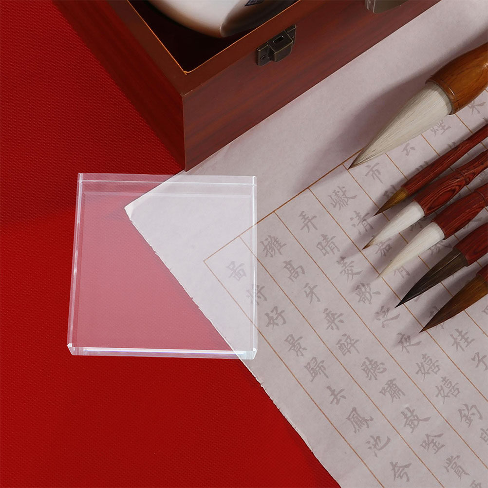 Hand Square Paperweight Transp - Paper Weight Crystal ulasan dan harga