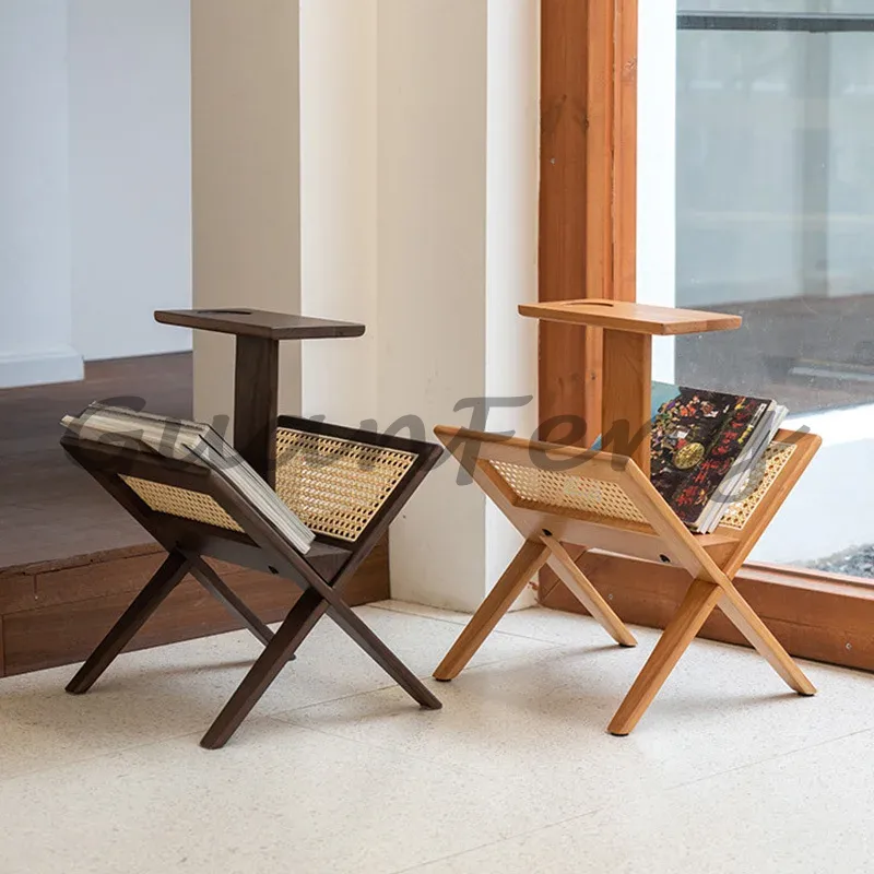 Style Solid Wood Rattan Storag - Magazine Holder Rack ulasan dan harga