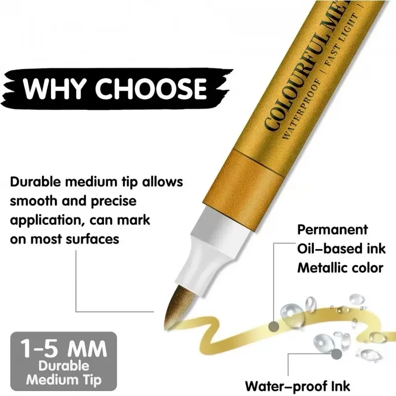 12PCS No Bleed Metallic Marker - Copic Marker Sketch ulasan dan harga