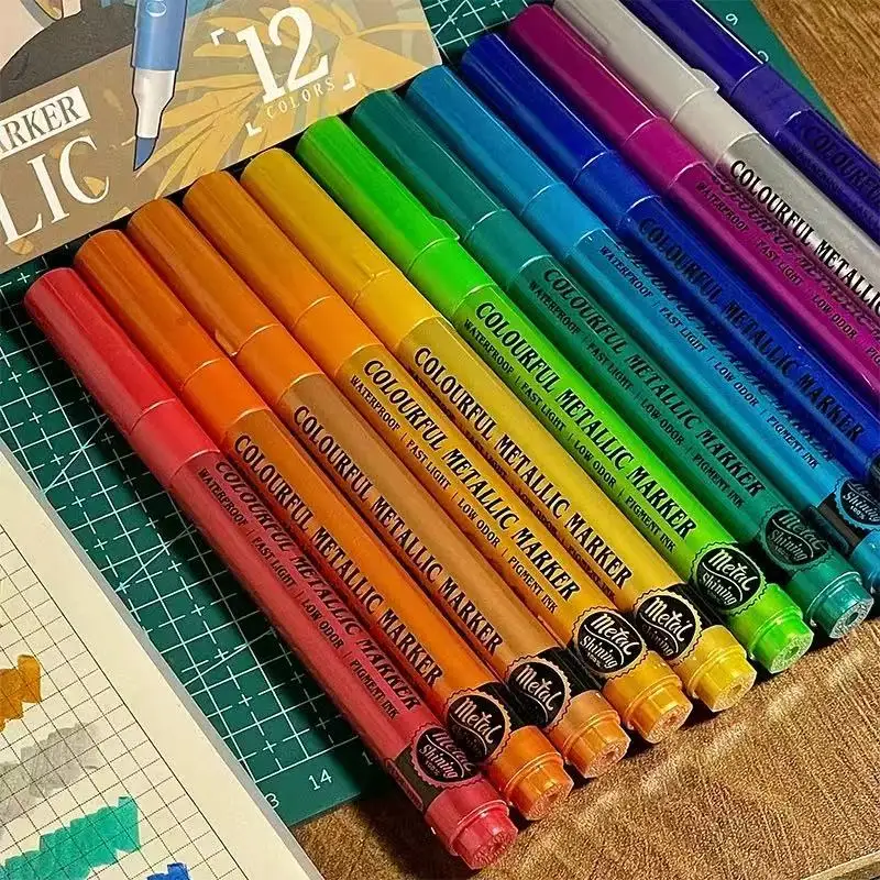 12PCS No Bleed Metallic Marker - Copic Marker Sketch ulasan dan harga