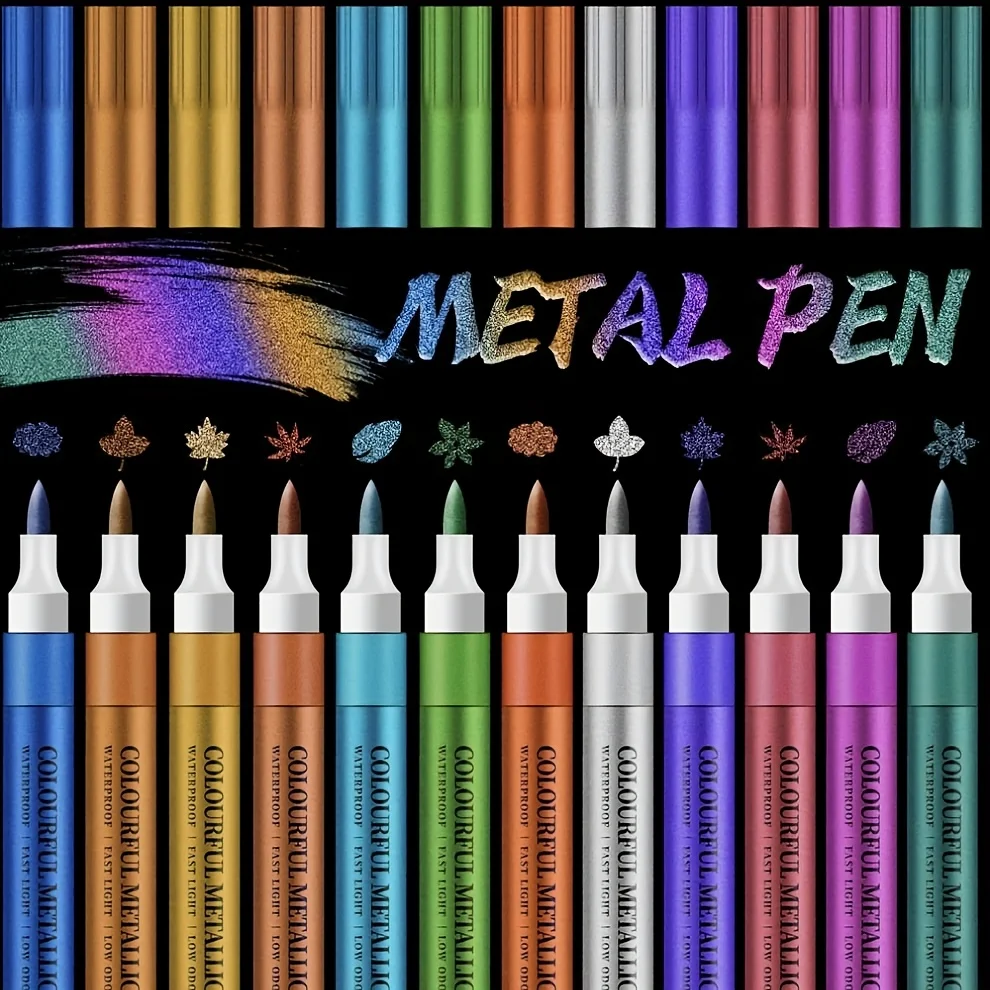 12PCS No Bleed Metallic Marker - Copic Marker Sketch ulasan dan harga
