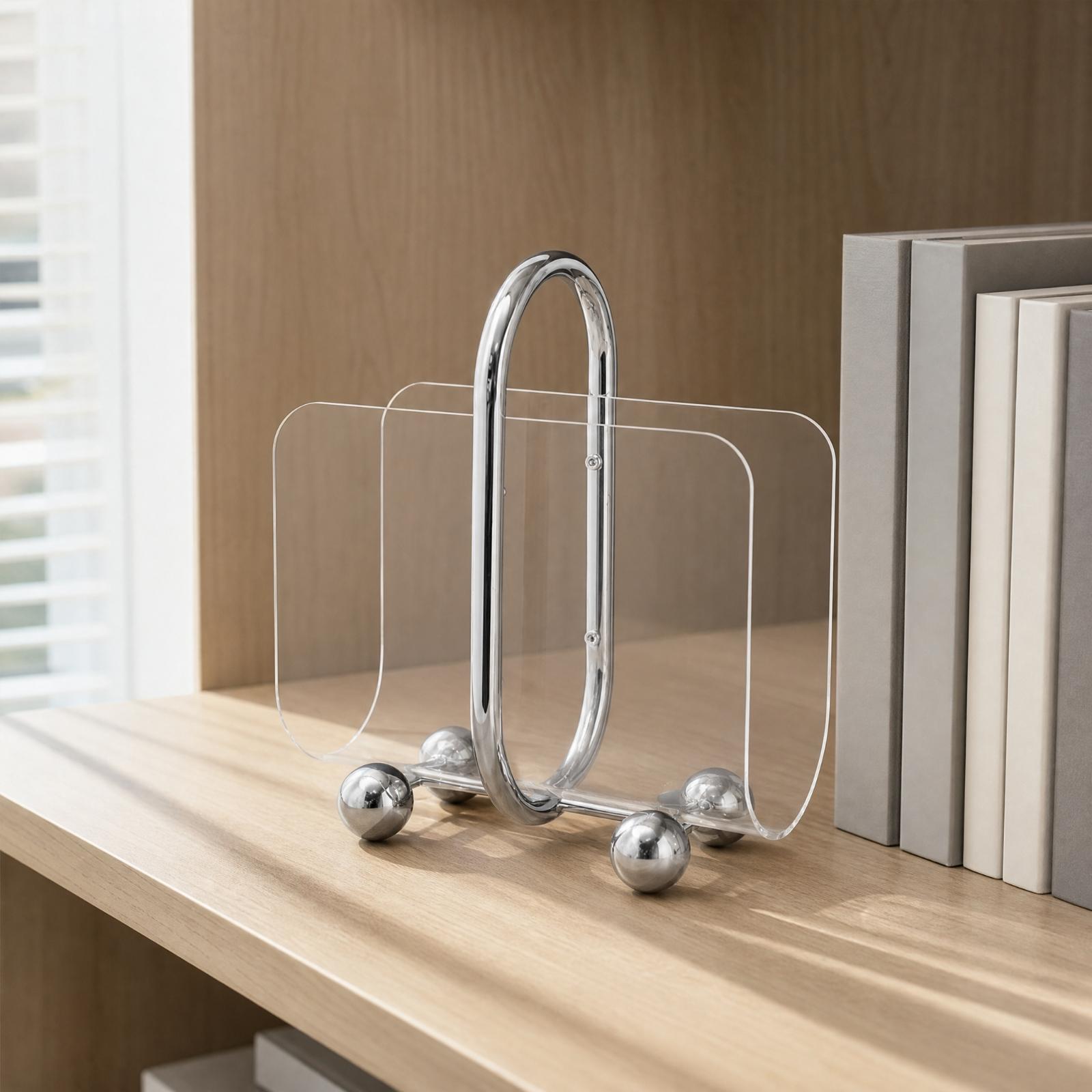 Acrylic Magazine Rack Bookshel - Magazine Holder Rack ulasan dan harga