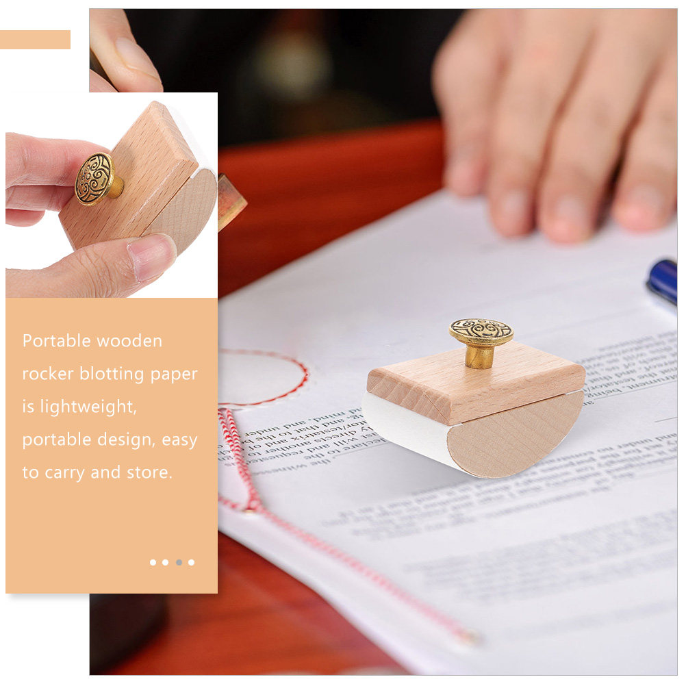 2Pcs Retro Wood Rocker Blotter - Ink Blotter Paper ulasan dan harga